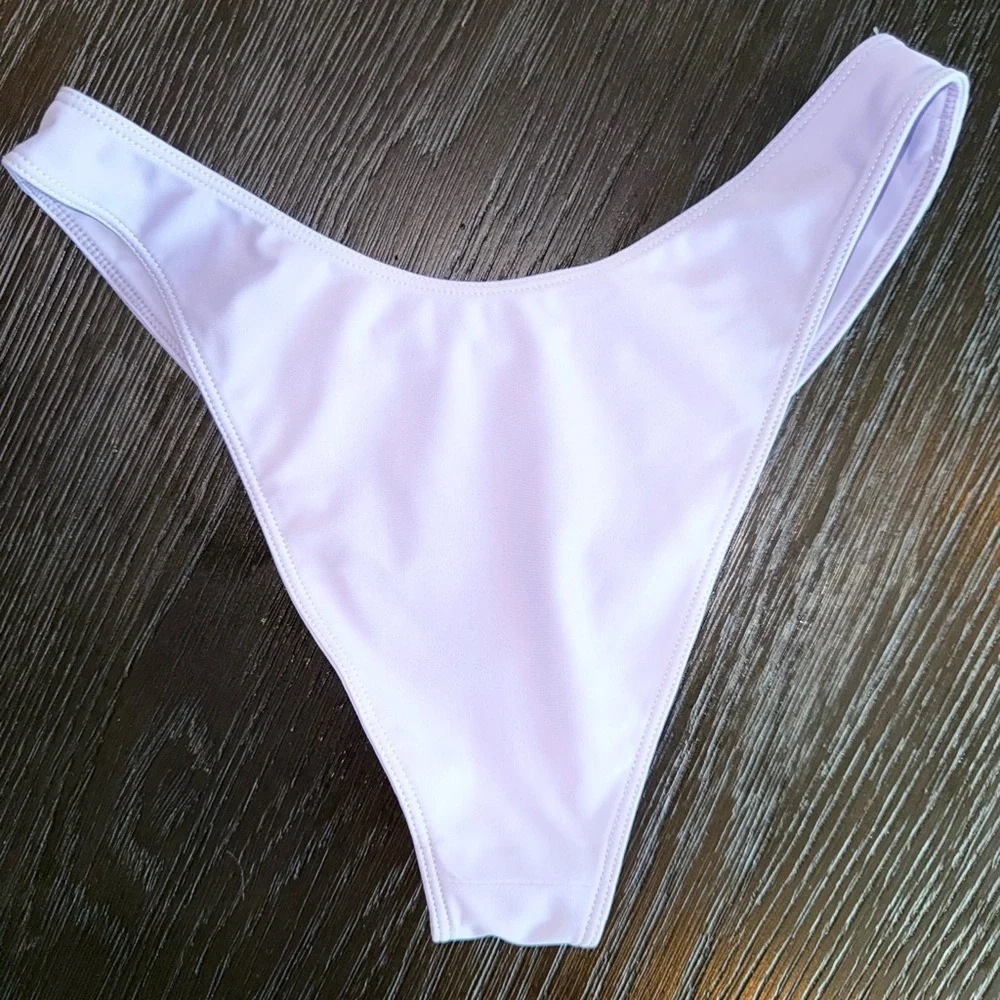 Purple Minimalist Bikini Set with High-Cut Design - Picture 5 of 5